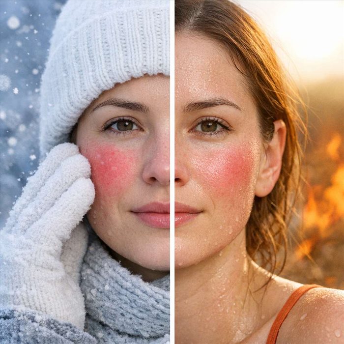 Pourquoi la peau rougit-elle au froid ou au chaud ? Causes et solutions